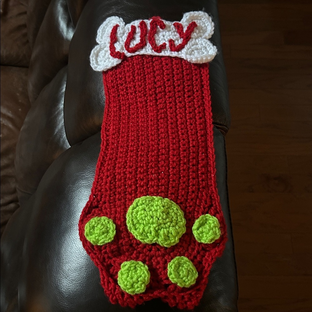 Crochet stocking, Lucy